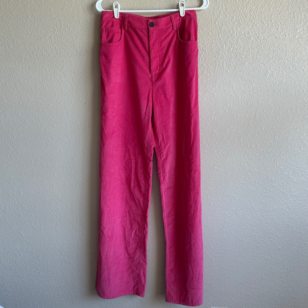 Vanessa Bruno Tybalt Designer Trouser Corduroy Pants Fuchsia Pink Size 38 NWT